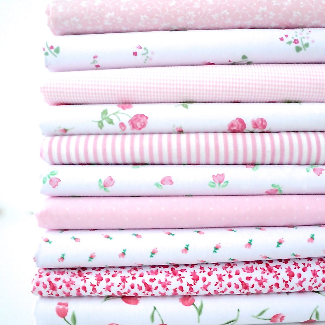 REMNANTS 10 HALF METRE BUNDLES POLY COTTON FABRIC florals dots stripes vintage eBay